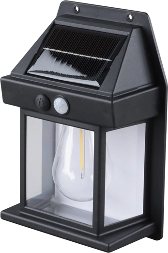 Solight LED napelemes fali lámpás, meleg fehér, 12 × 17 cm, fekete