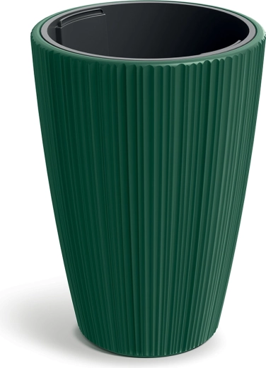 ORO virágcserép 39 cm sötétzöld, betéttel