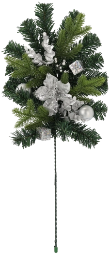 Ezüst karácsonyi dekoratív ágacska 60 cm