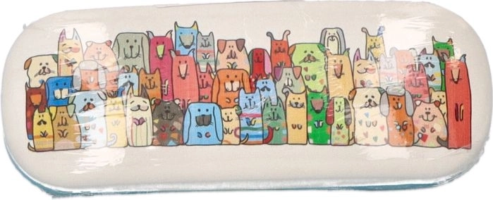 Stay Pawsitive szemüvegtok kutyás mintával, vízálló PVC
