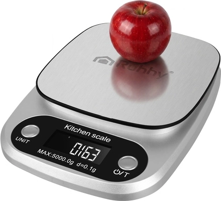 Ruhhy digitális konyhai mérleg 5 kg (0,1 g) rozsdamentes acélból