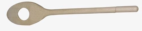 Fa ovális keverőkanál nyílással, 30 cm