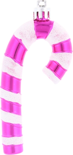 4 darabos karácsonyfadísz készlet – cukorpálca, 9 cm, rózsaszín