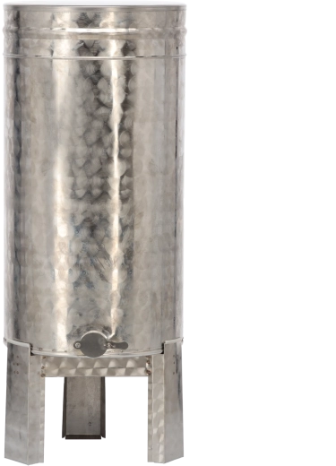 Rozsdamentes mézérlelő 100 l állvánnyal, csappal és fedéllel