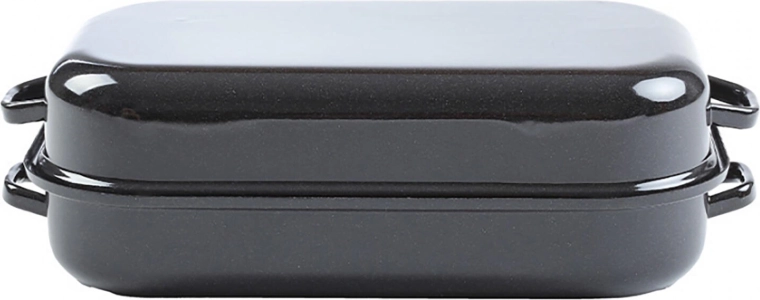 Zománcozott tepsi fedővel 35 × 24 cm, sima felület