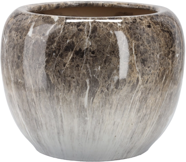 Marmur kerámia kaspó 48 cm márványdekorral