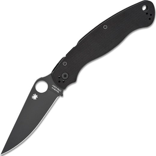 Spyderco Military 2 All Black zsebkés, G10, DLC felület
