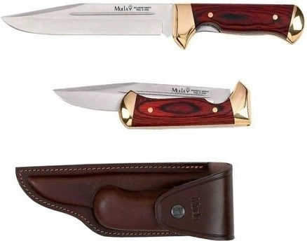 Muela PL-18R speciális hosszabbítható zárókés MoVa acélból Pakka fával és bőrtokkal