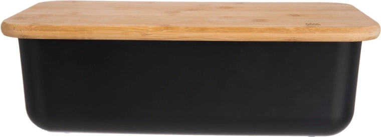 Black kenyértartó bambusz fedéllel 40 × 23 × 13 cm