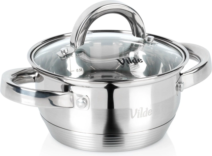 Rozsdamentes edény üvegfedővel INOXCELLENT 14 cm, 1 l