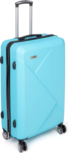 Utazó keményhéjú bőrönd 68 cm, világoskék, 360°-os kerekekkel és TSA számzárral