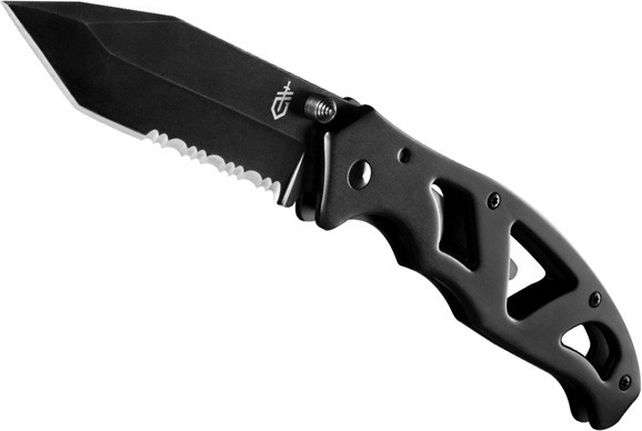 Gerber Paraframe II Serrated Black zsebkés, teljesen fekete