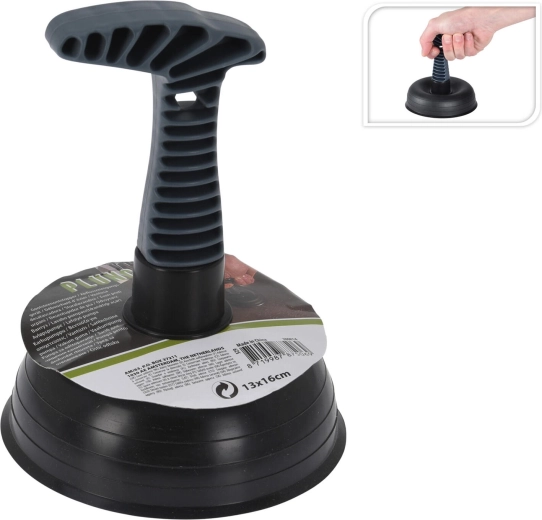 Lefolyótisztító pumpa 13 × 16 cm – fekete