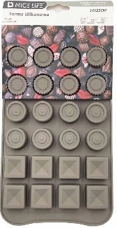 Szaloncukor-forma szilikonból, 24 üreg, 14 × 23 cm