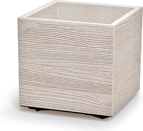 Madera Square Eco Wood virágtartó 38,5 cm – fehér