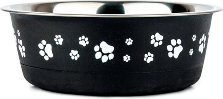 Csúszásmentes aljú rozsdamentes állatetető tál 880 ml