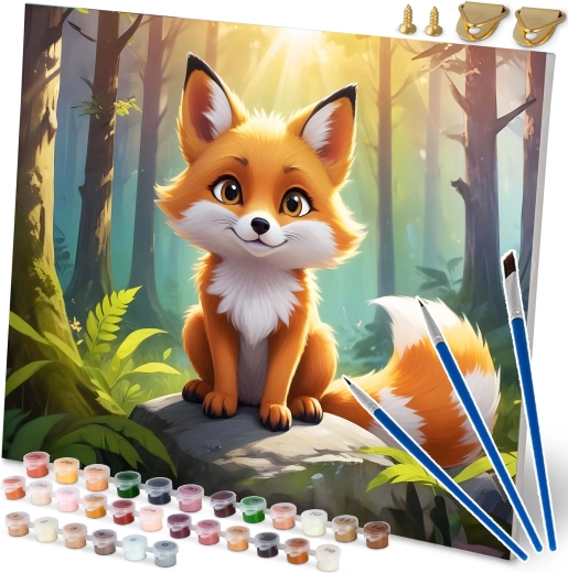 Számozott kifestő 40 × 50 cm – róka MASSIDO