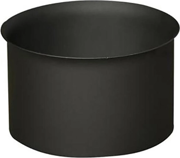 Füstcső falhüvely 125 mm, acél 1,5 mm, fekete