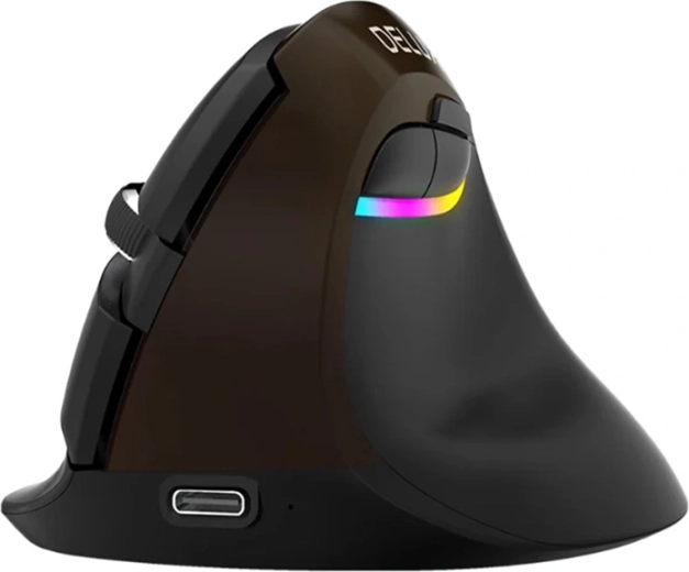 Ergonomikus vertikális egér Delux m618 mini jet (bluetooth/2,4 ghz, usb-c)