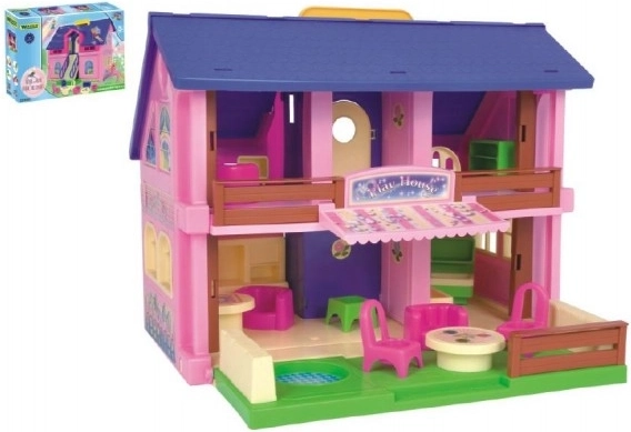 Műanyag babaház 37 cm play house tartozékokkal