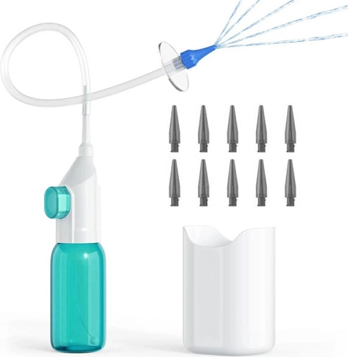 Fültisztító irrigátor tartállyal és 10 db feltéttel