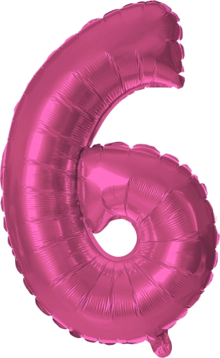 Fólia lufi szám 6 rózsaszín 30 cm TORO