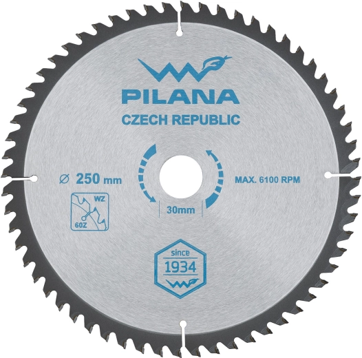 PILANA SK 5255 WZ fűrészlap, 250 mm, 60 fog, 30 mm