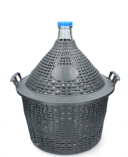 Üvegballon 25 l keskeny nyakkal és műanyag kosárral