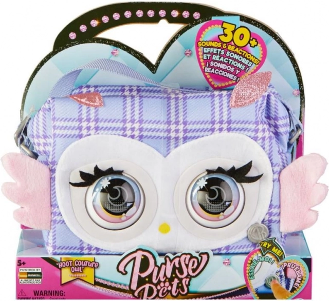 Interaktív bagoly táska Purse Pets