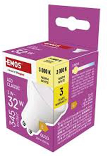 LED izzó GU10 MR16 3 W meleg fehér 345 lm