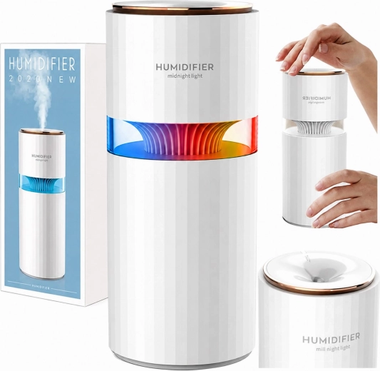 Autós levegőpárásító és aroma diffúzor LED háttérvilágítással 400 ml – 1 db