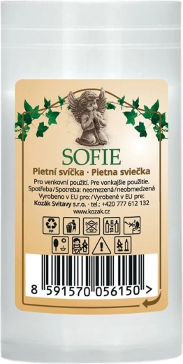 Pótló paraffinos temetői gyertya, fehér, 9,5 cm