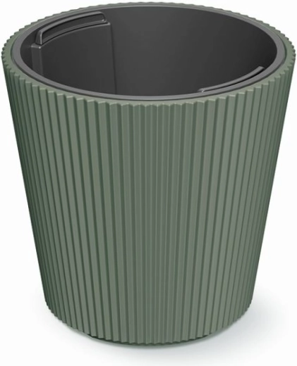 Milly virágcserép betéttel 24 cm sötétzöld