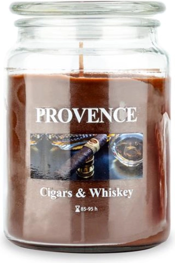 Illatgyertya üvegben PROVENCE cigars & whiskey 95 óra