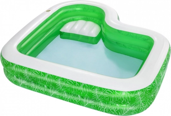 BESTWAY Tropical Paradise gyerek kerti medence 231 × 231 × 51 cm beépített üléssel és pohártartóval