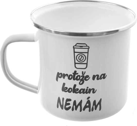 Fehér bádogbögre „Mert…” 500 ml