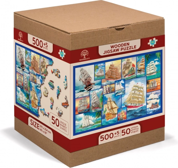 Fa Puzzle Vitorlás 2 az 1-ben 505 Darab a Wooden City-től