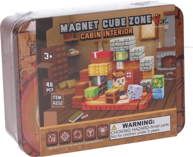 Magnet Cube Zone cabin interior mágneses építőjáték, 48 darab