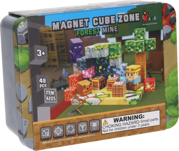 Magnetikus építőszett Forest Mine Magnet Cube Zone, 48 db