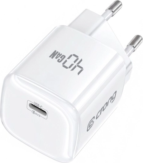 Crong NEO GaN USB‑C hálózati töltő 40 W PD 3.2 AVS-sel