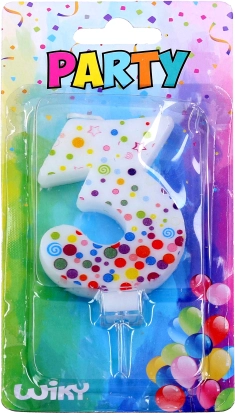 Party tortagyertya 3-as szám pöttyökkel