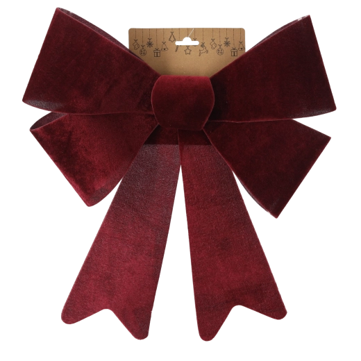 Velúr bordó karácsonyi masni 36 × 51 cm