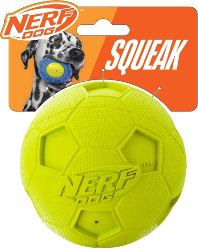Nerf Dog gumiból készült sípoló focilabda kutyáknak, 10 cm