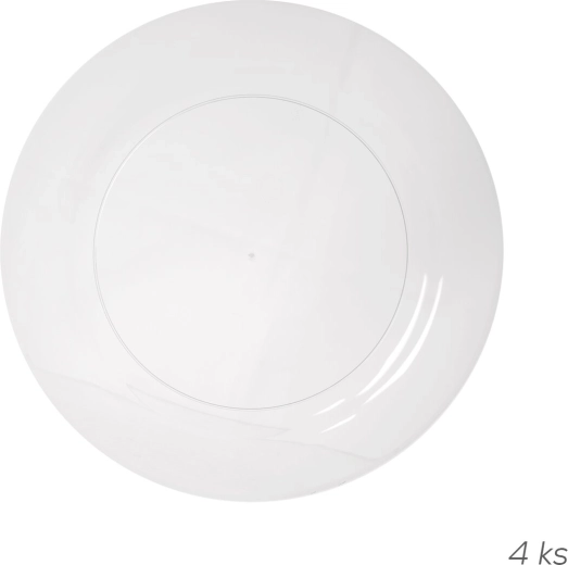Átlátszó polipropilén lapostányér 23 cm - 4 db