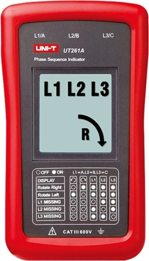 Uni-T UT261A fázissorrend- és motorforgásirány-tesztelő