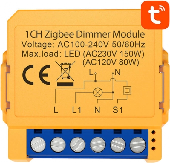 Okos ZigBee süllyesztett kapcsoló Avatto ZDMS16-1 TUYA