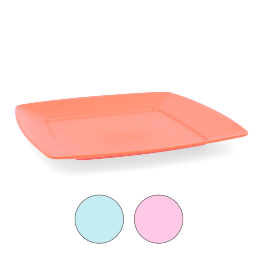 Négyzet alakú, lapos tányér 23,5 cm, strapabíró műanyagból