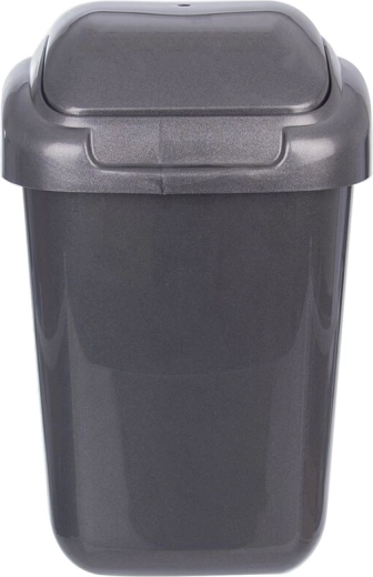 Antracitszínű billenőfedeles szemetes 15 l