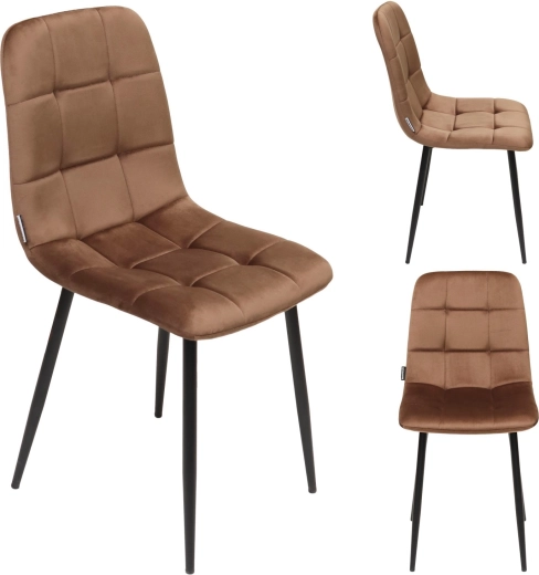 Kárpitozott étkezőszék velúrral loft stílusban, barna