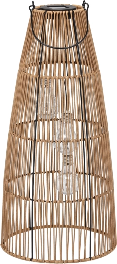 Napelemes kerti rattan lámpás 55 cm, barna